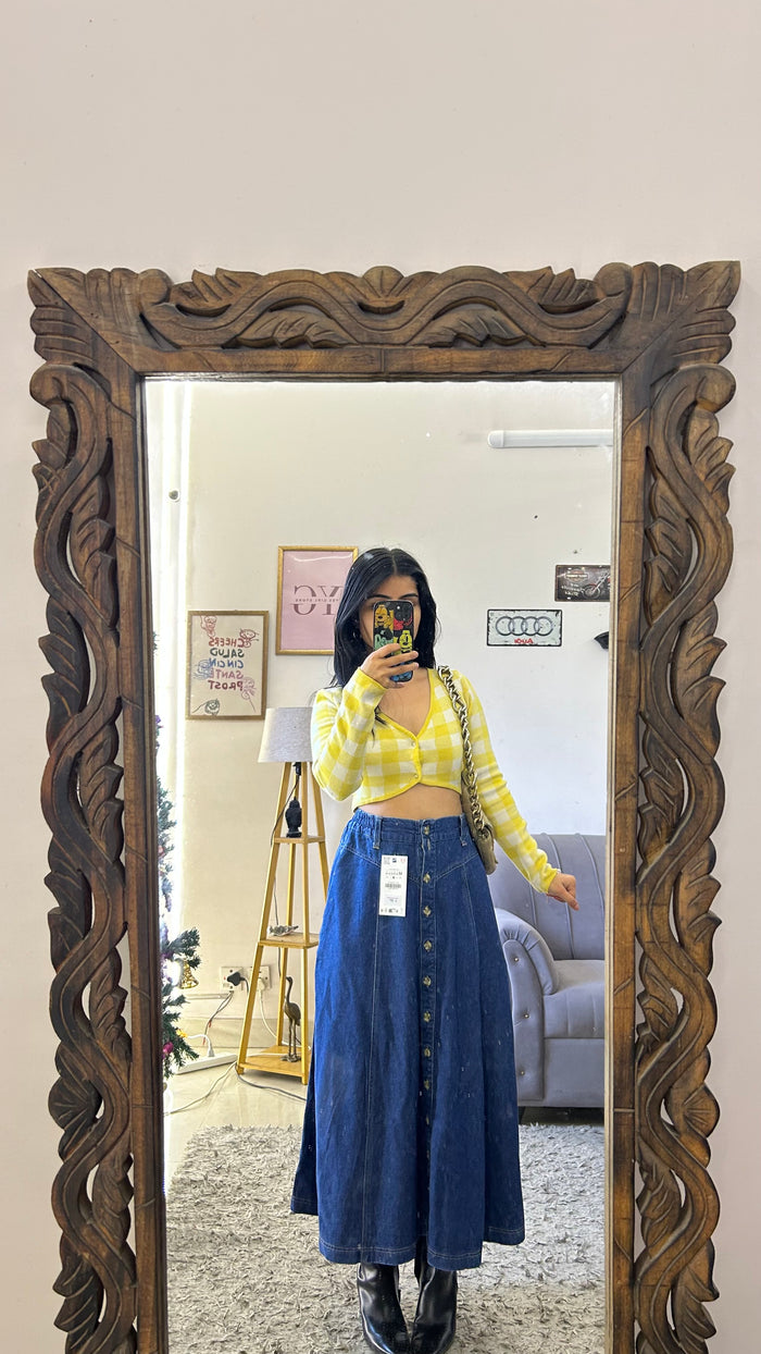 11 denim skirt26-28 waist/l:30