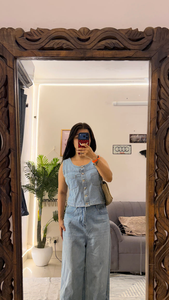 13 cute denim vest M upto bust 36