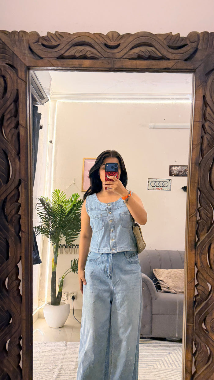 13 cute denim vest M upto bust 36