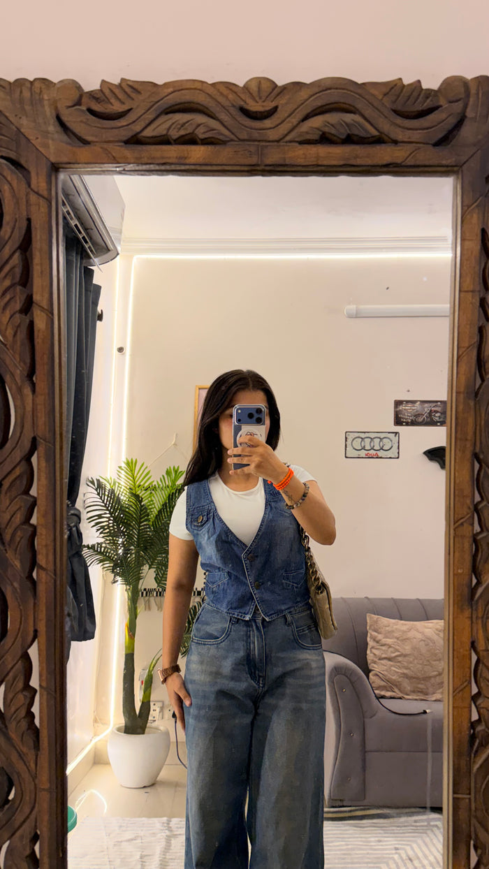 161 summer denim top size S