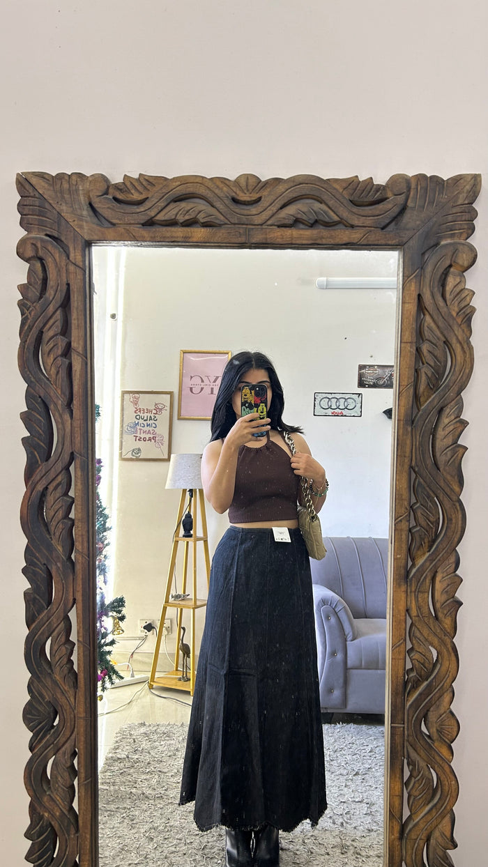 21 denim skirt 26 waist/l:34