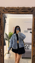 22 Denim Jacket upto bust44/L17  fur inside