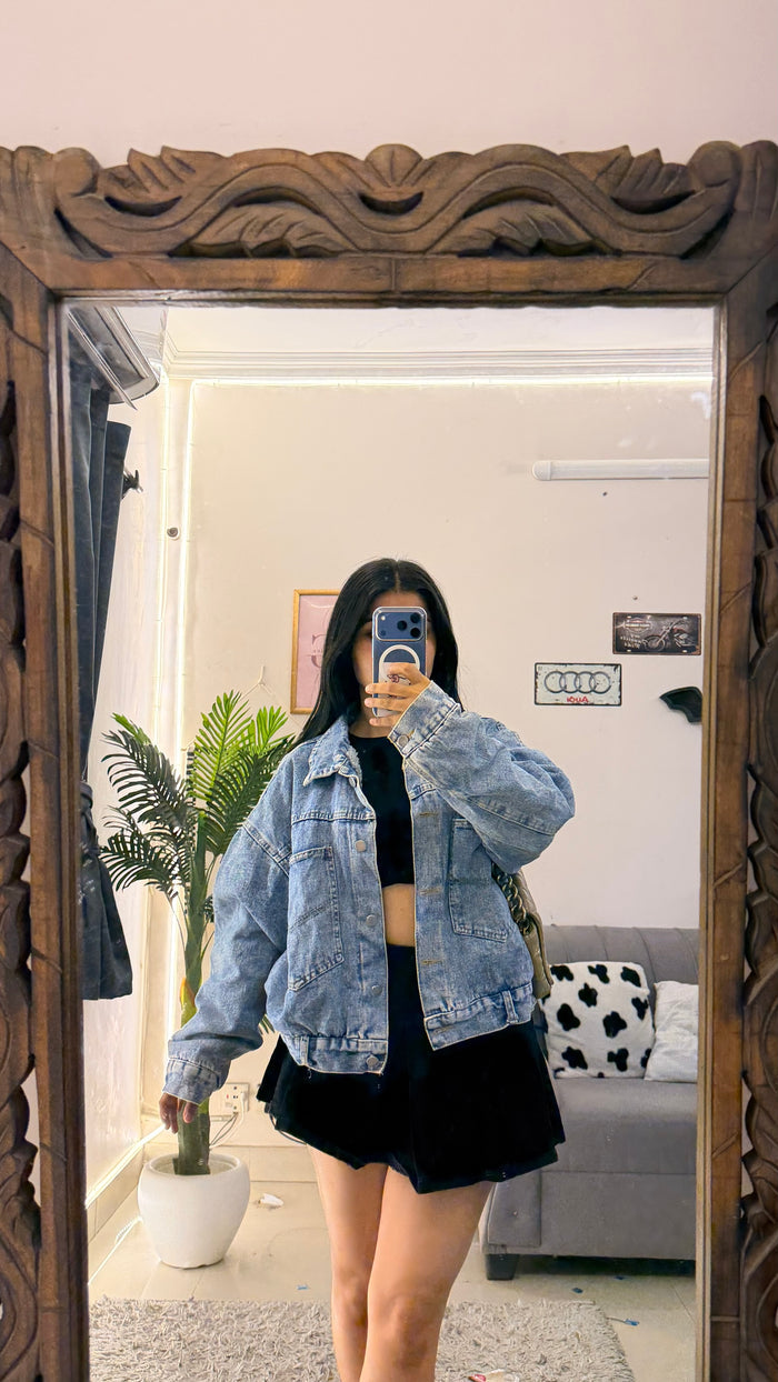 22 Denim Jacket upto bust44/L17  fur inside