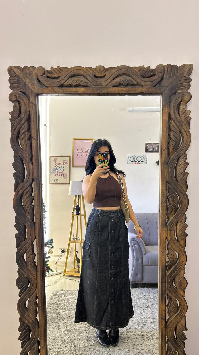 23 denim skirt 26 waist/l:34