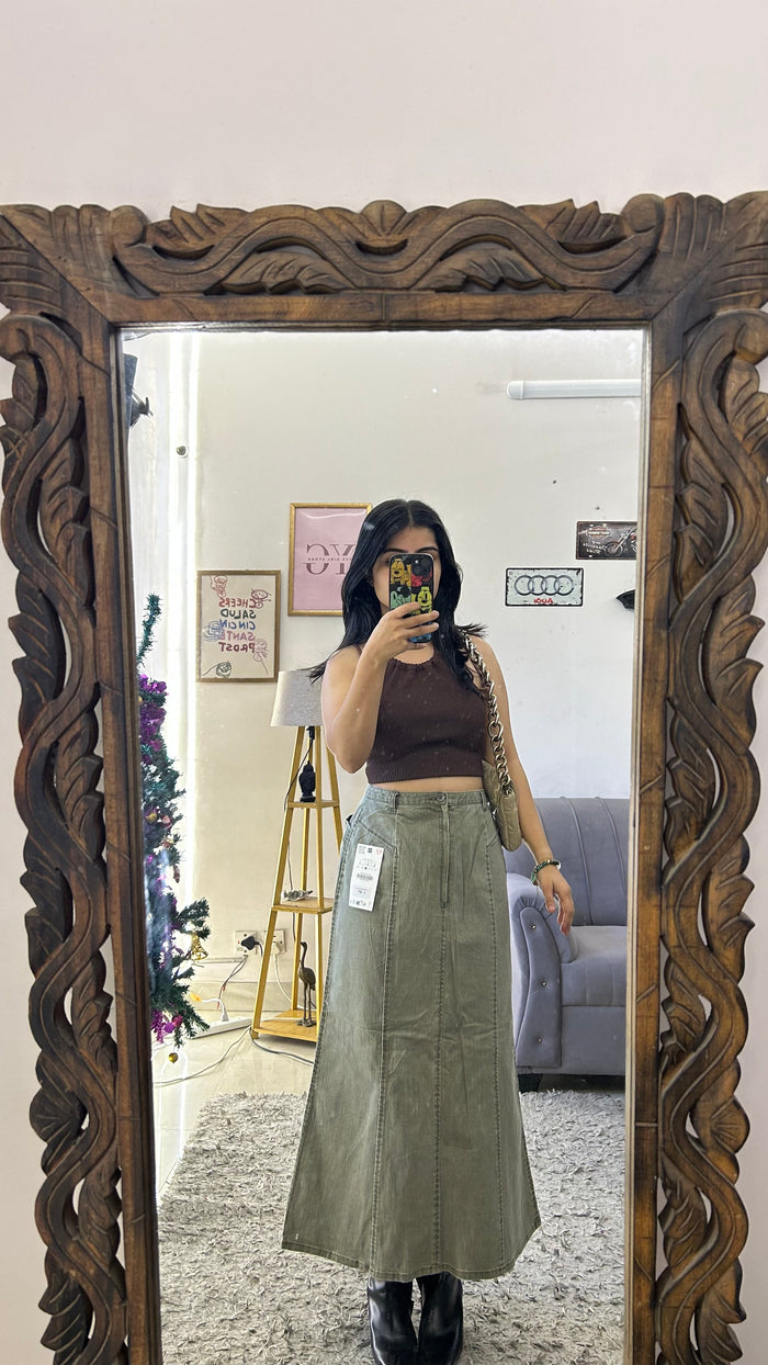 26 denim skirt 28 waist/l:32
