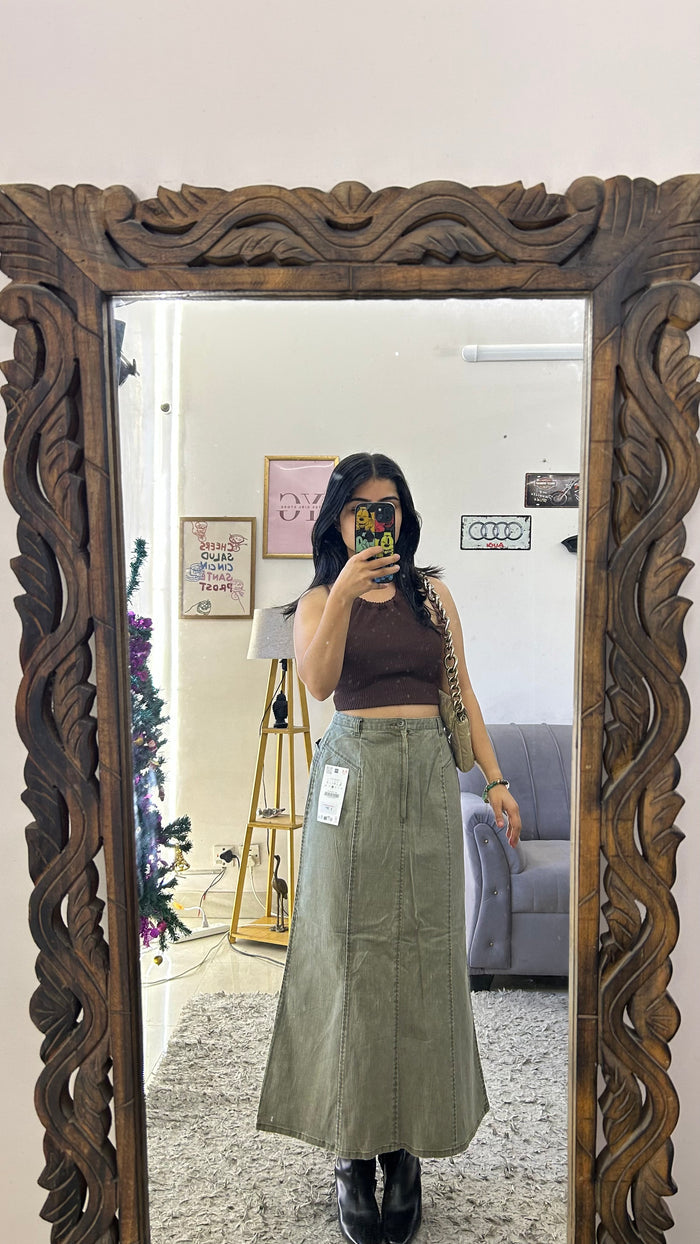 26 denim skirt 28 waist/l:32