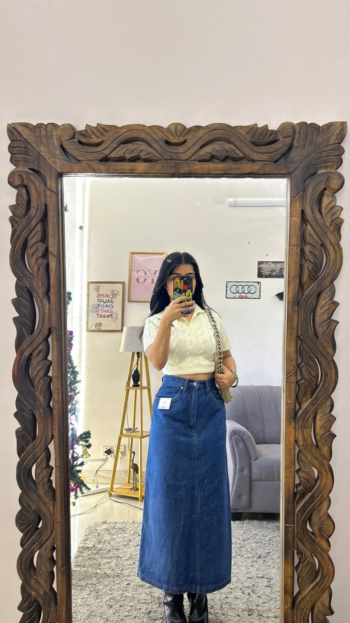 29 denim skirt 25 waist/l:34