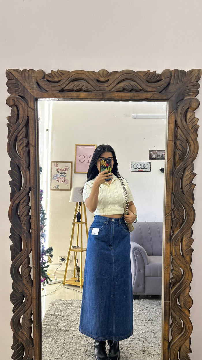 29 denim skirt 25 waist/l:34