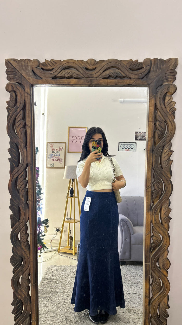 33 denim skirt 26 waist/l:35