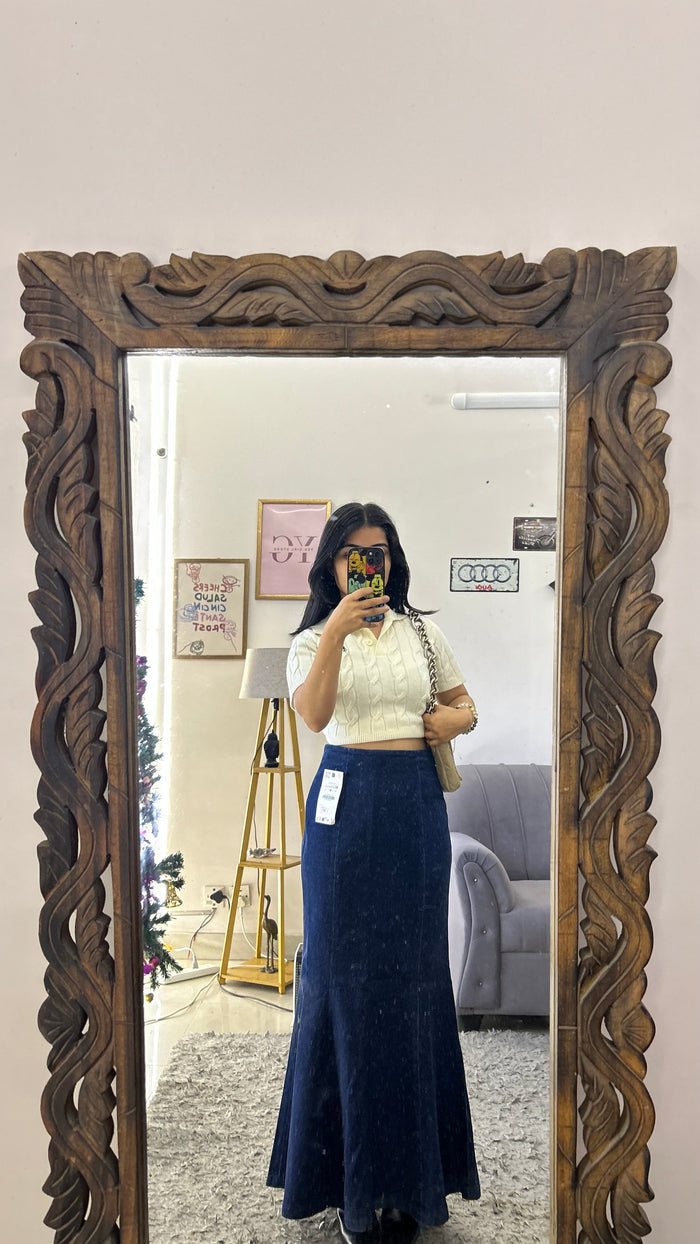 33 denim skirt 26 waist/l:35