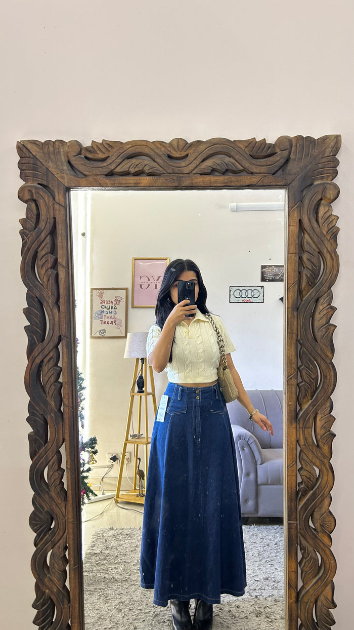 4 denim skirt 28 waist/l:34