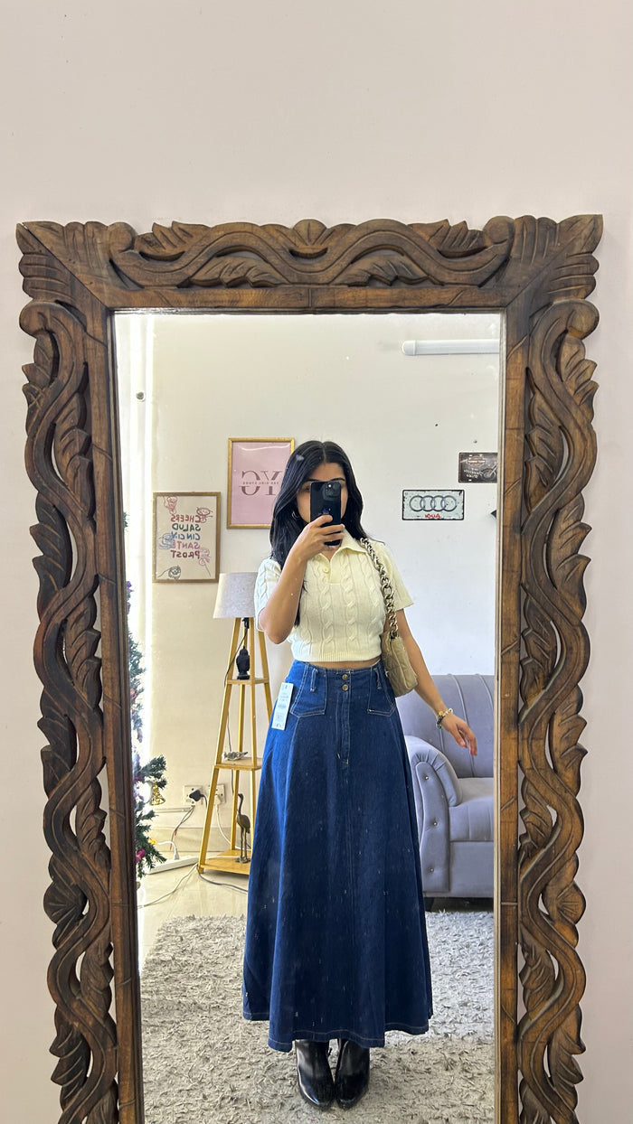 4 denim skirt 28 waist/l:34