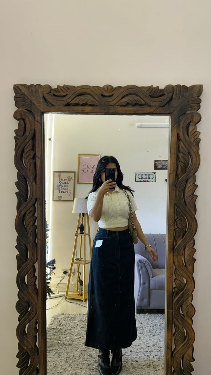 6 denim skirt 25 waist/l:34