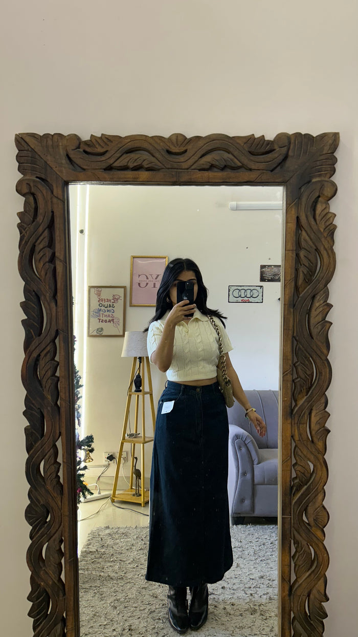 6 denim skirt 25 waist/l:34