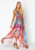 645 Halter Multicolor animal print hawaii dress