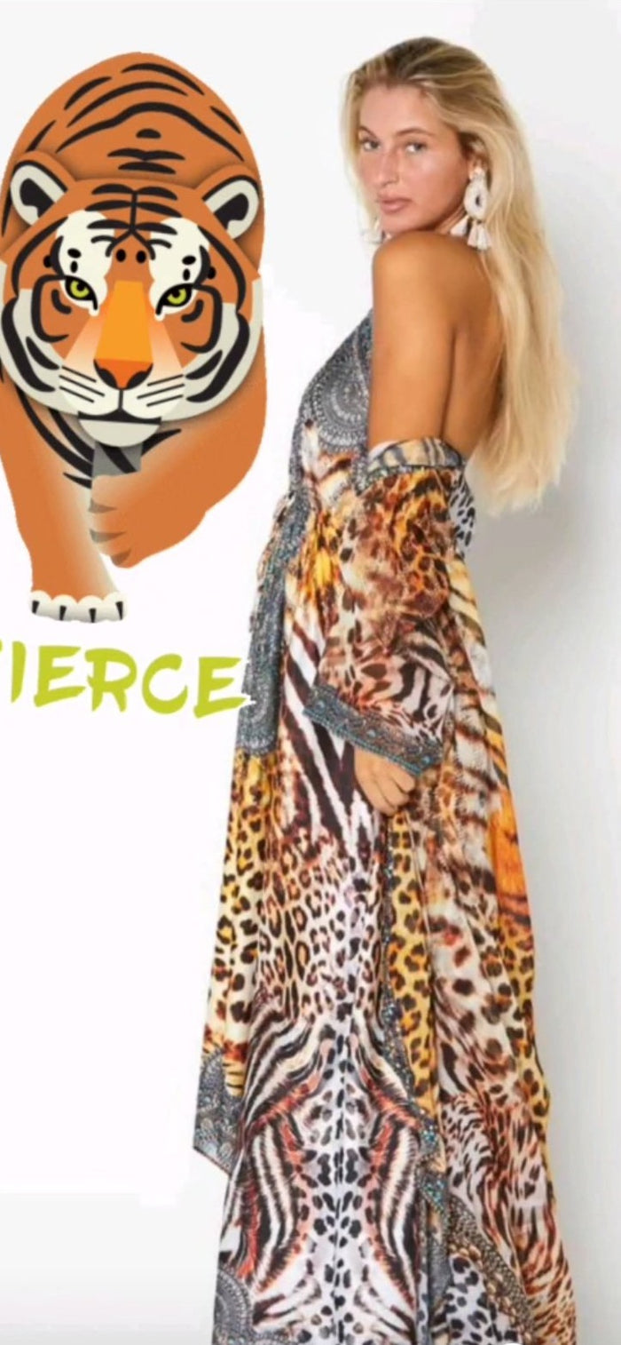 648 Animal print exotic Hawaii dress