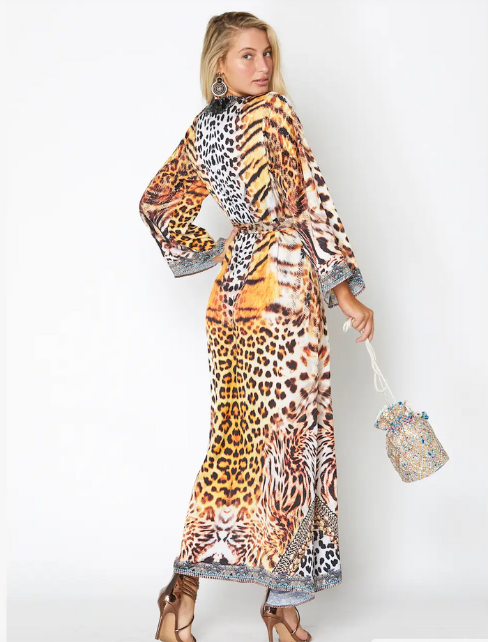 648 animal print kimono