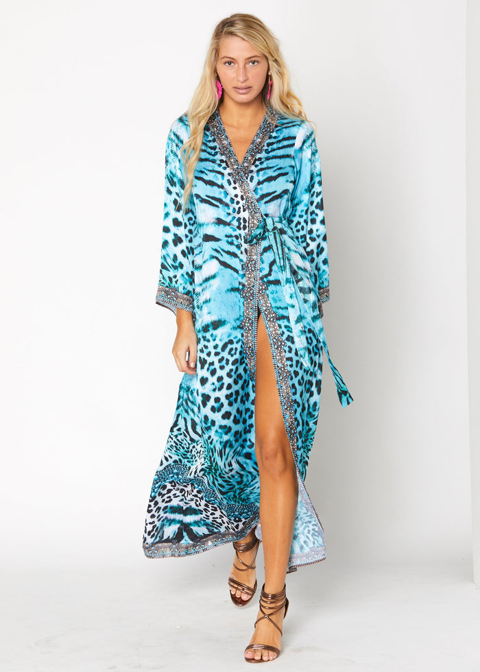 648 animal print kimono