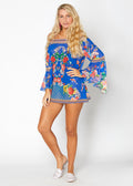 650 OFF SHOULDER BLUE TUNIC
