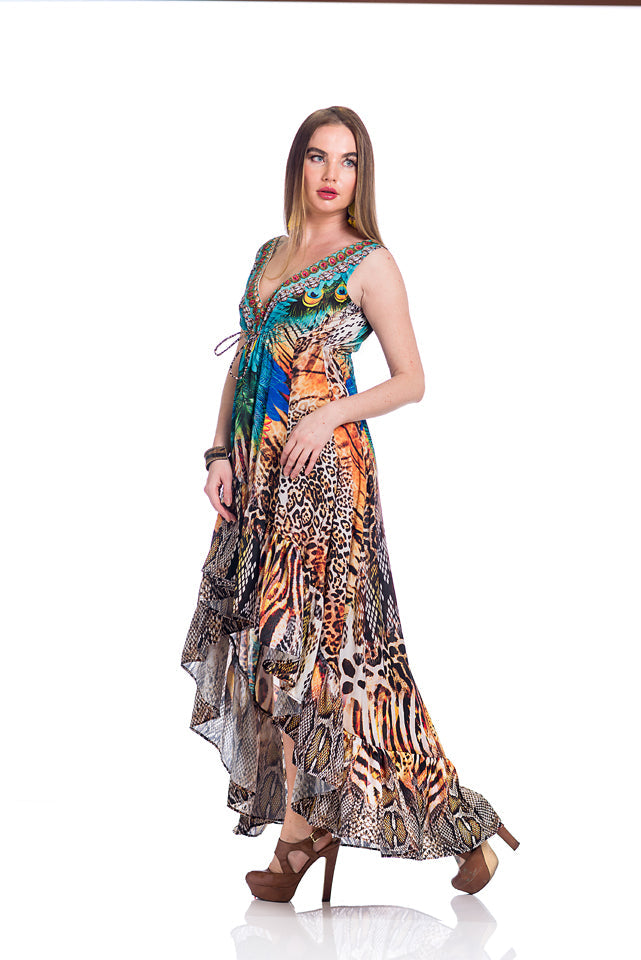 659 Animal print exotic Hawaii dress