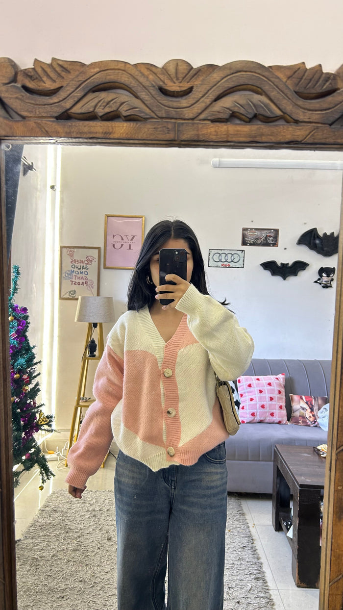 66 Cute heart Sweater S-M
