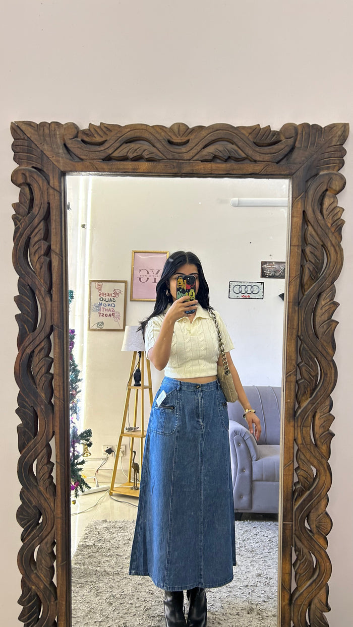 8 denim skirt30 waist/l:31