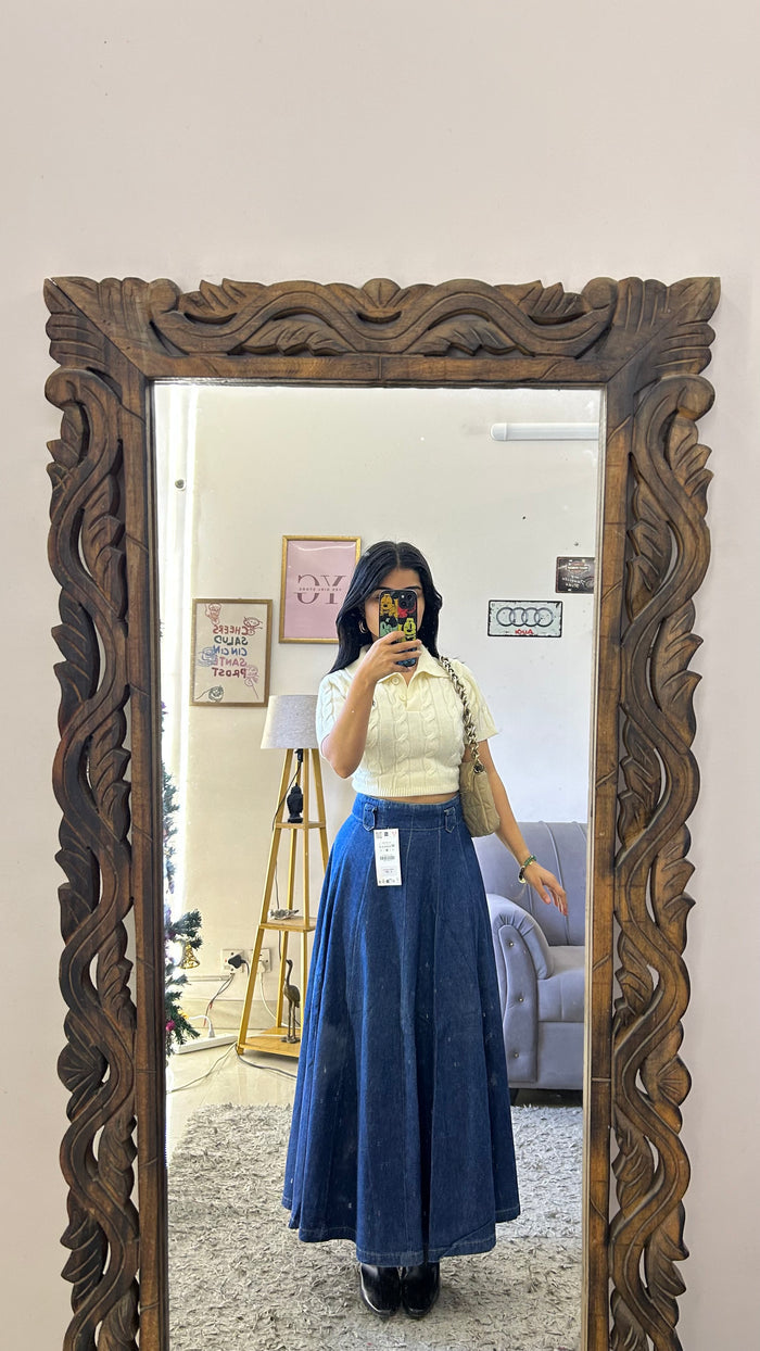 9 denim skirt 24 waist/l:35