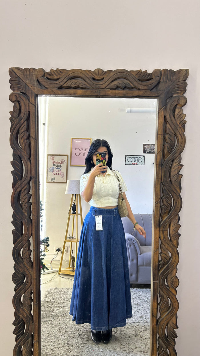 9 denim skirt 24 waist/l:35