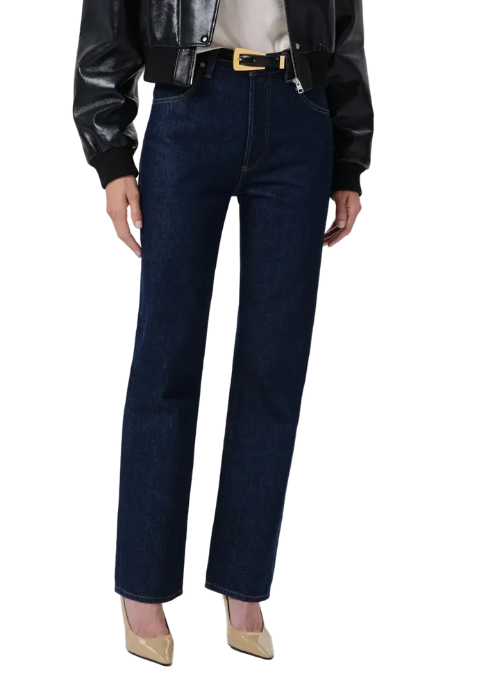 90's French High Rise Straight Leg Jean