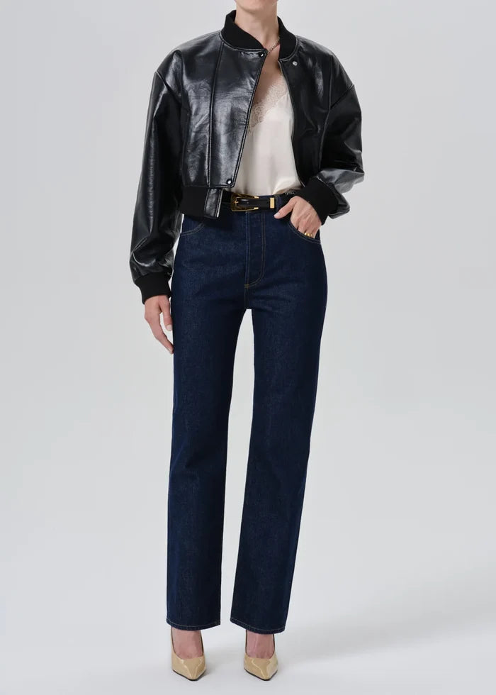 90's French High Rise Straight Leg Jean