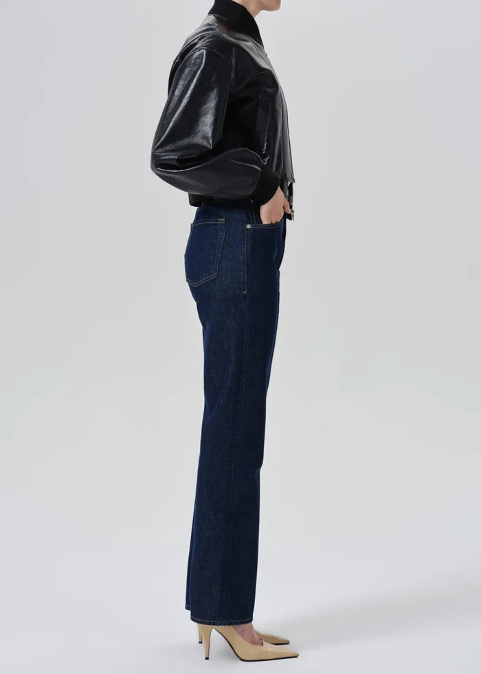 90's French High Rise Straight Leg Jean