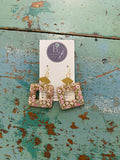 B&B Acrylic Earrings - Golden Flower