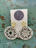 B&B Wood Design Earrings-White