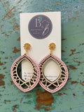 B&B Wood Design Earrings-Pink