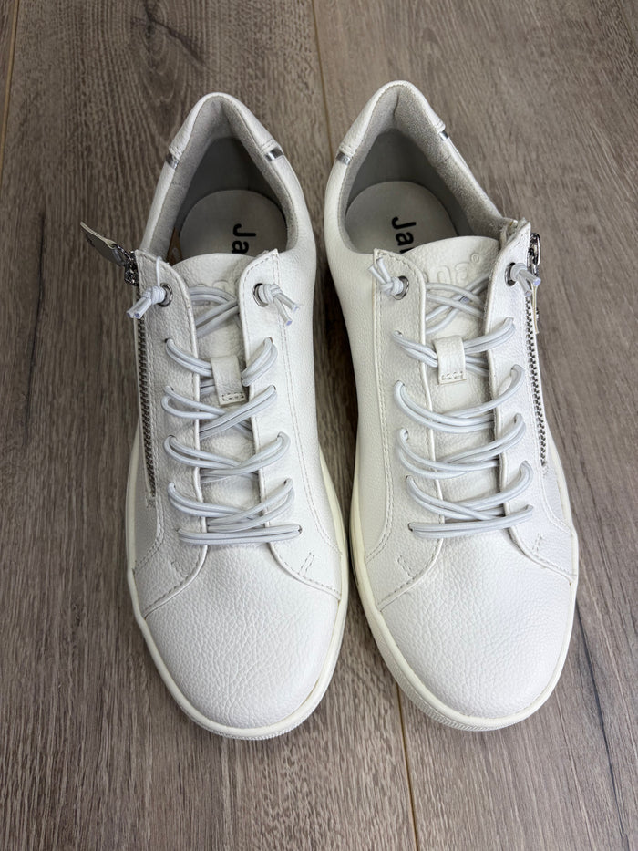Jana - White Zip Trainer