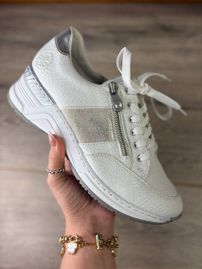 Rieker - White Silver Trainer