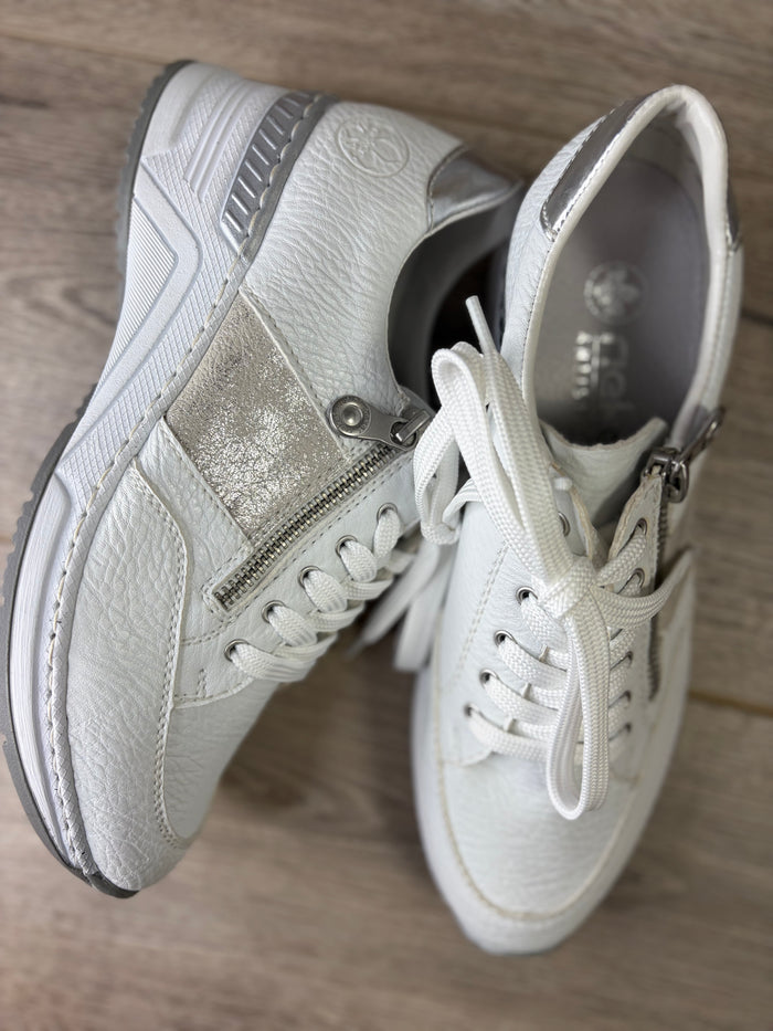 Rieker - White Silver Trainer