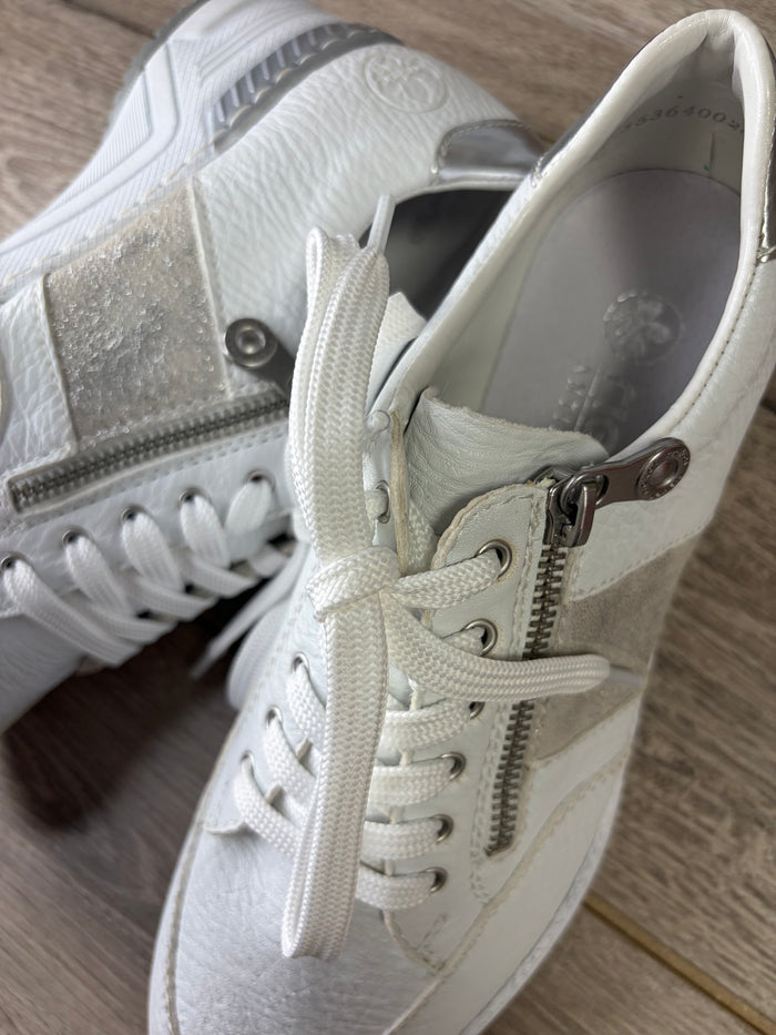 Rieker - White Silver Trainer