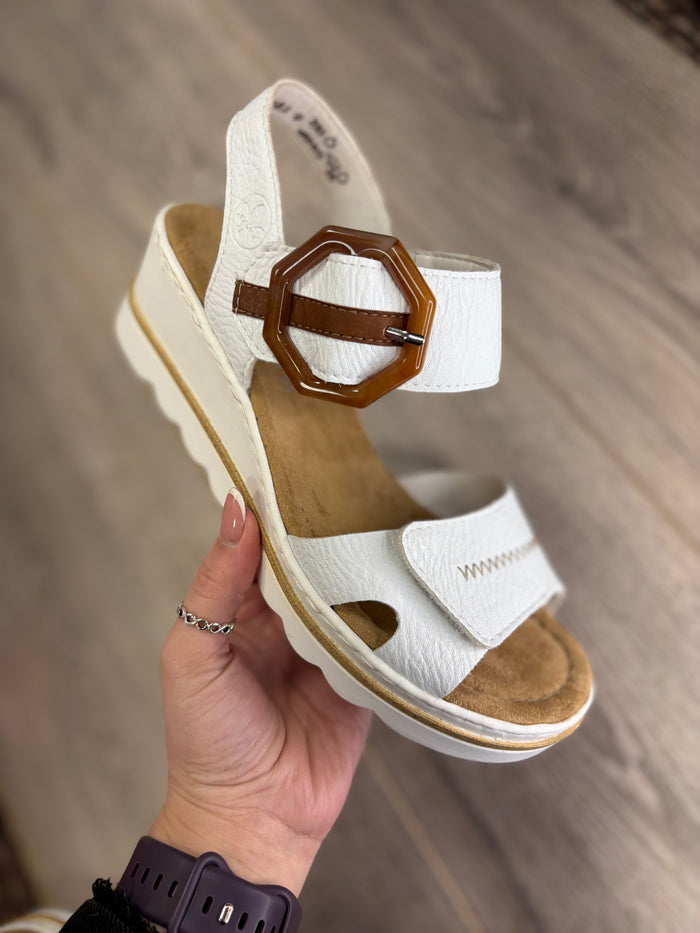 Rieker - White Wedged Sandal