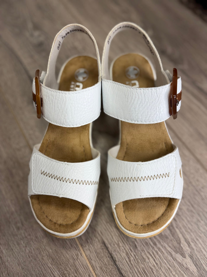 Rieker - White Wedged Sandal