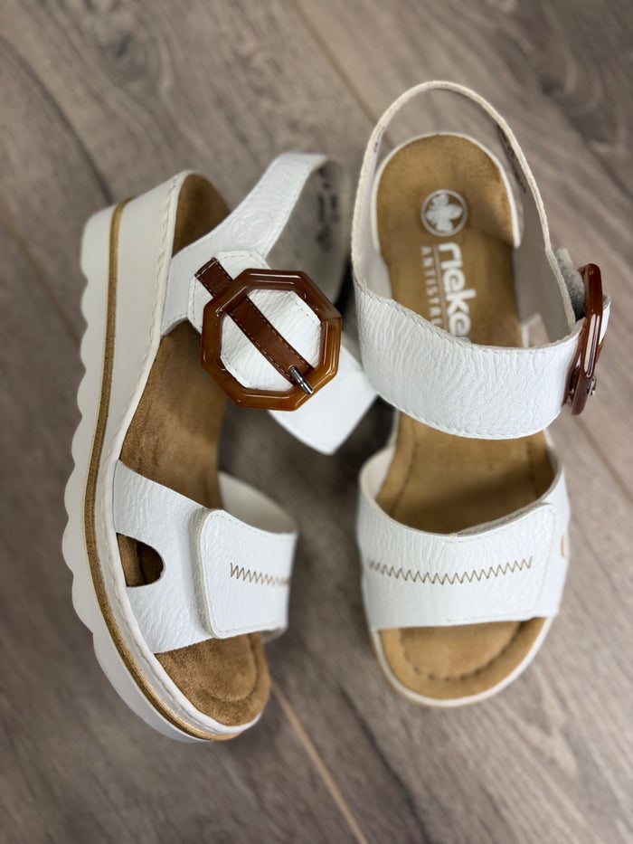 Rieker - White Wedged Sandal
