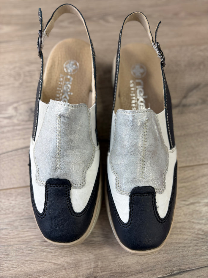Rieker - Navy Closed Toe Wedge