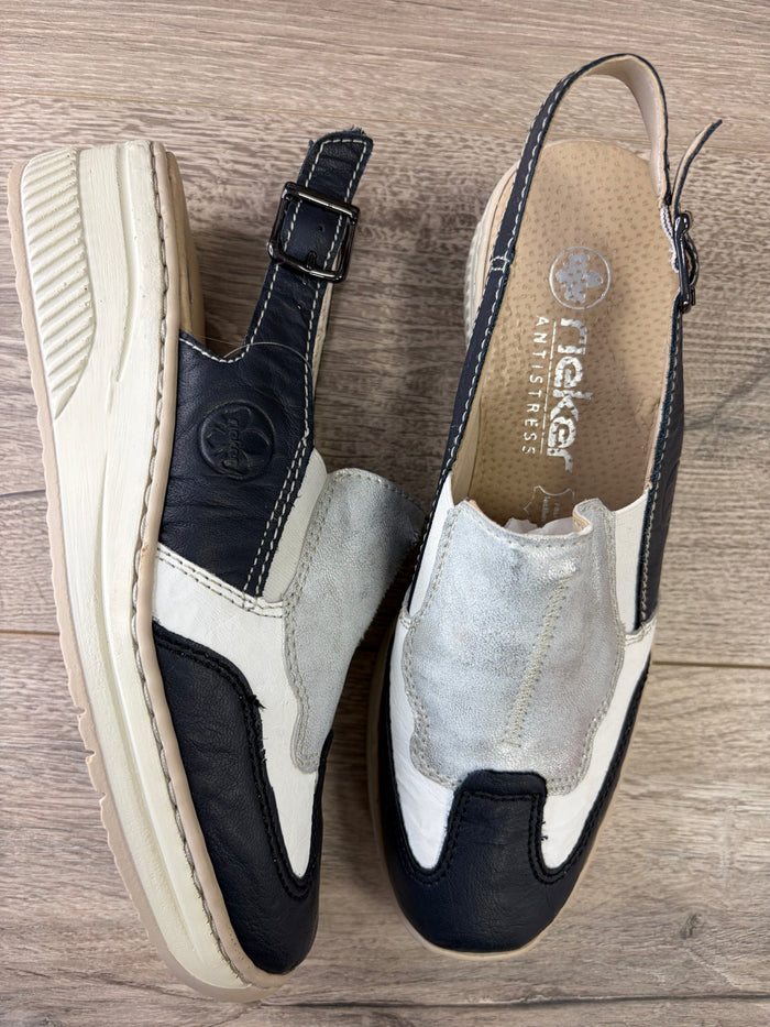 Rieker - Navy Closed Toe Wedge