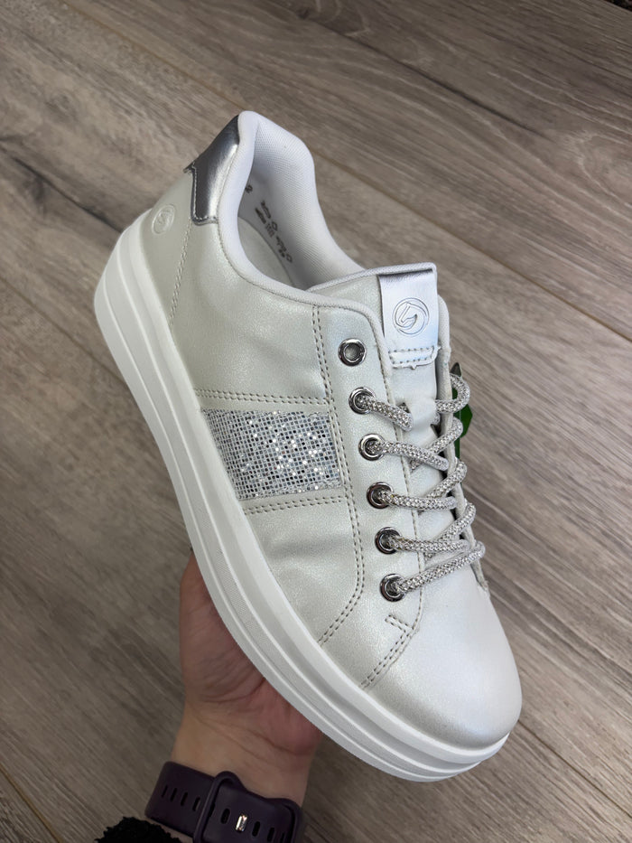 Remonte - Cream Sneaker/Silver Lace