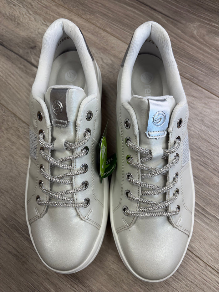 Remonte - Cream Sneaker/Silver Lace