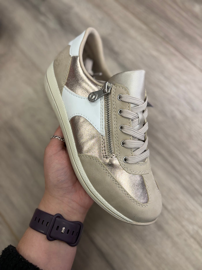 Rieker - Beige/Gold Sneaker