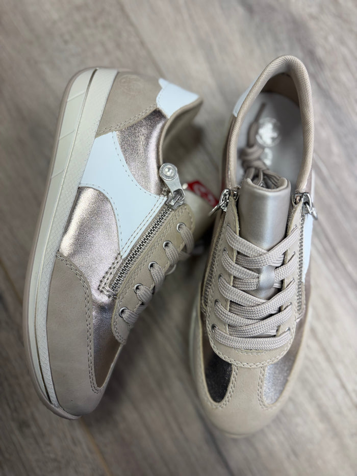 Rieker - Beige/Gold Sneaker