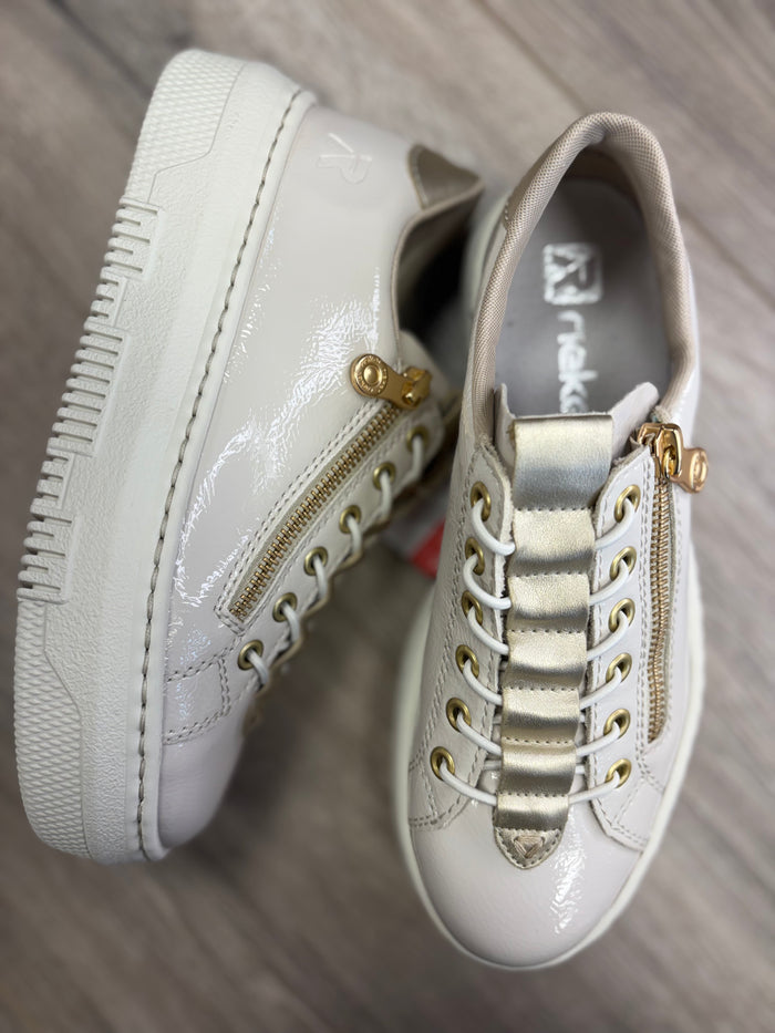 Rieker - Cream Sneaker - Gold Run