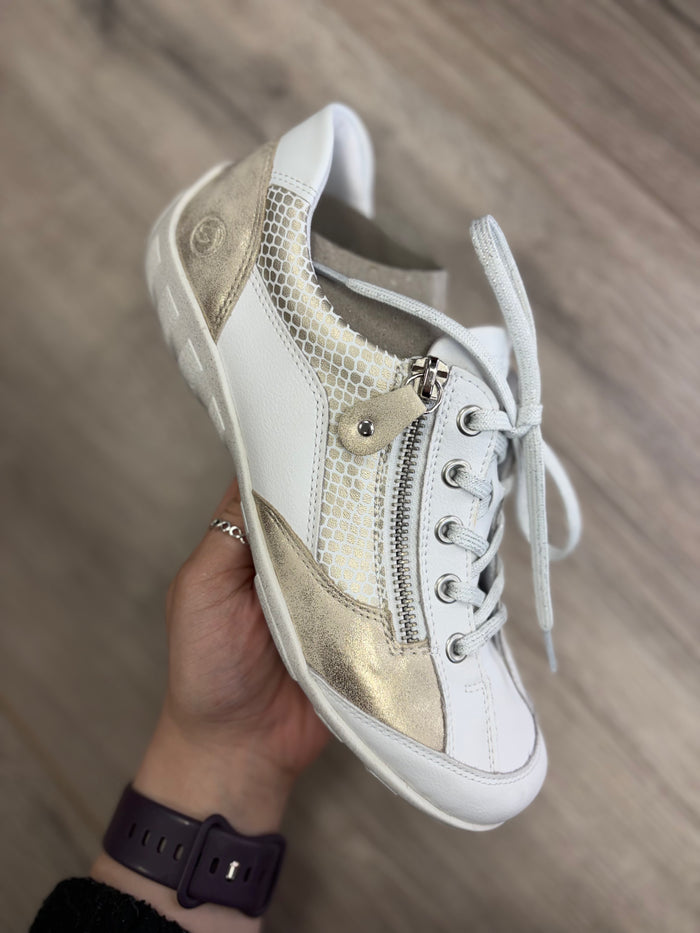 Remonte - White/Gold Trainer