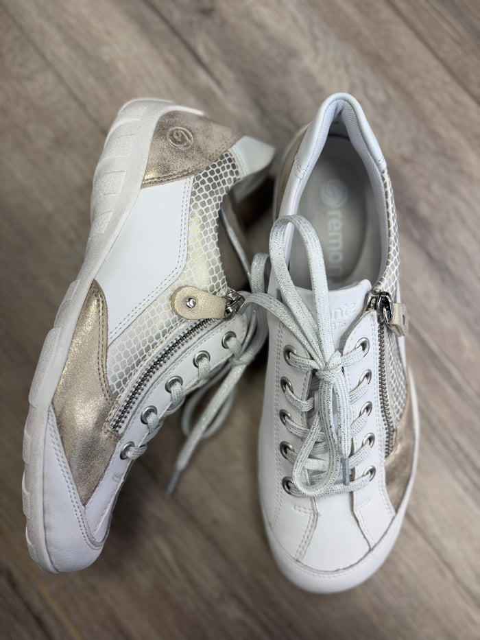 Remonte - White/Gold Trainer